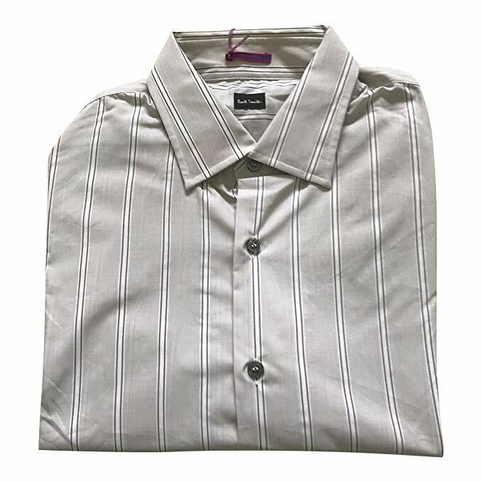 Paul Smith Shirt LONDON LS Shirt white stripe Size 16.5 / 42  p2p 22.5"