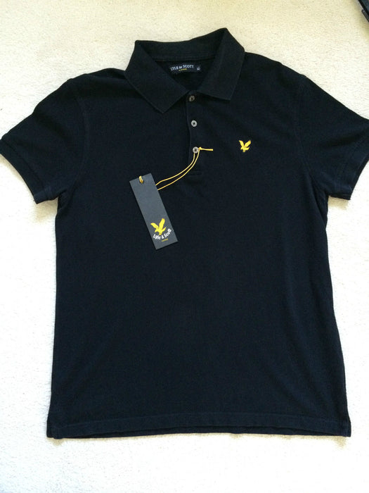 LYLE&SCOTT VINTAGE MENS POLO SHIRT BLACK - size: XL - SLIM