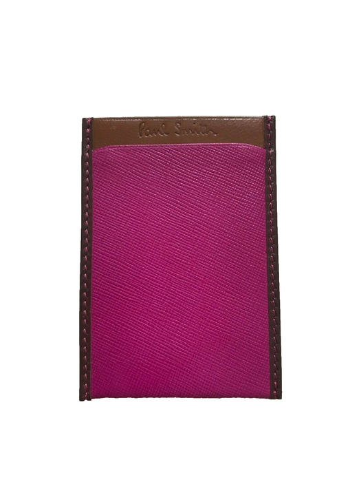 Travel pass holder, pink/brown safiano leather Paul Smith