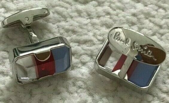 Cufflinks Glass Red white blue Paul Smith