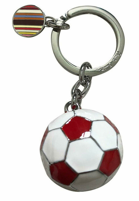 Paul Smith Key ring  Designer 3D METAL FOOTBALL Keyring RED  WHITE