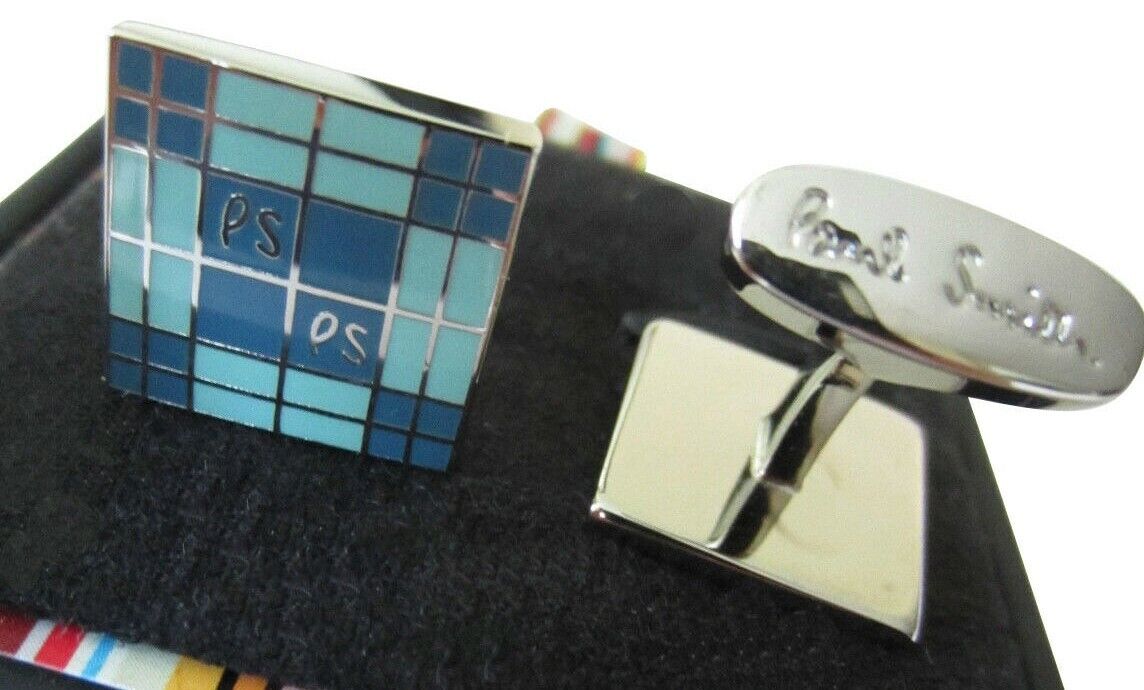 Paul Smith Cufflinks  PS Green Plaid Squares Cufflinks