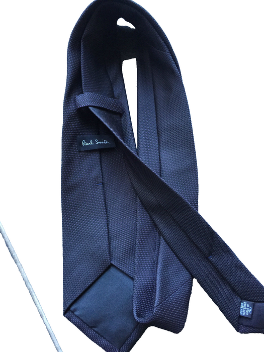 PAUL SMITH Silk TIE Textured Plain Black  8cm