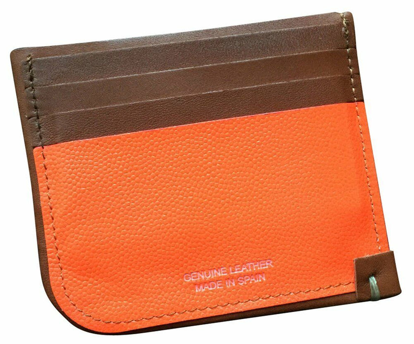 PAUL SMITH wallet TAN with NEON ORANGE PREMIUM SPANISH LEATHER Card Holder