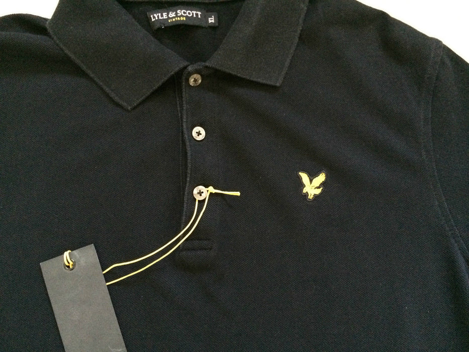 LYLE&SCOTT VINTAGE MENS POLO SHIRT BLACK - size: XL - SLIM