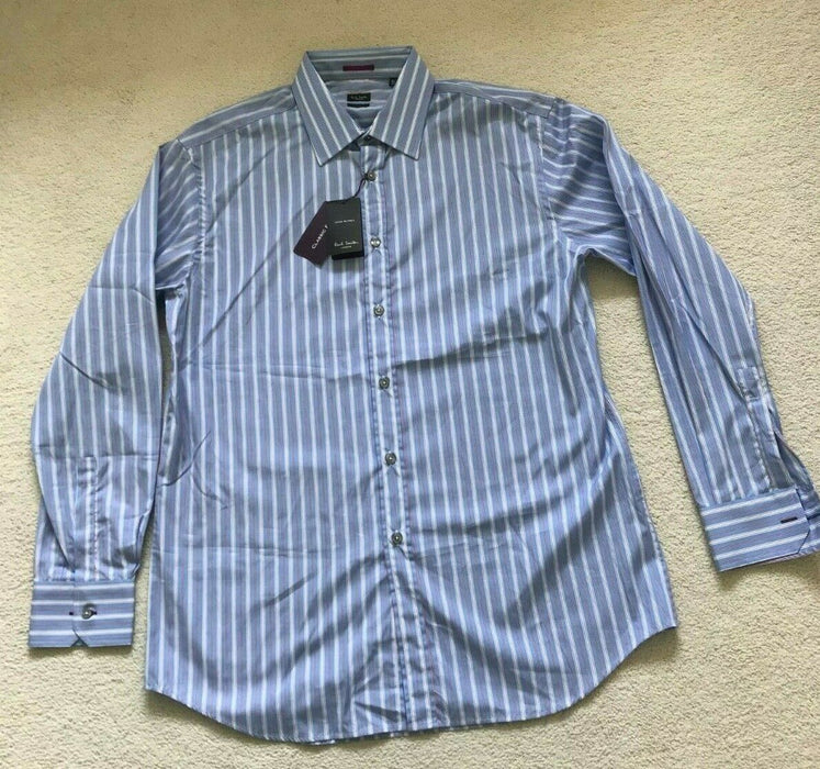 Paul Smith Stripe Shirt LONDON LS  Shirt Classic fit Size 17 / 43  p2p 22.5"