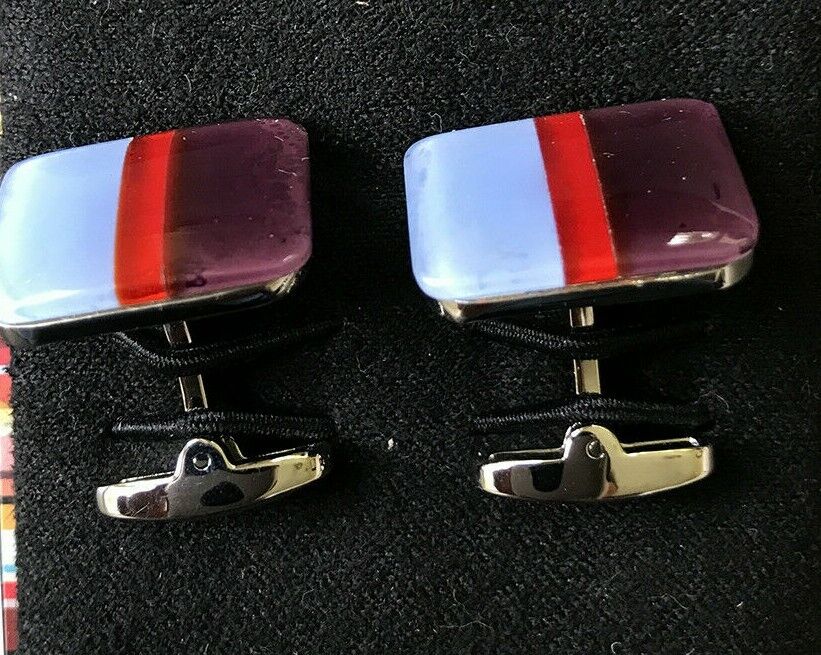 Paul Smith Cufflinks 3 stripe glazed.