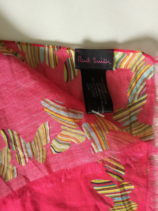 PAUL SMITH ScarfWomen Pink Butterfly 72% Cotton / 28% Silk   160 x 40 cm