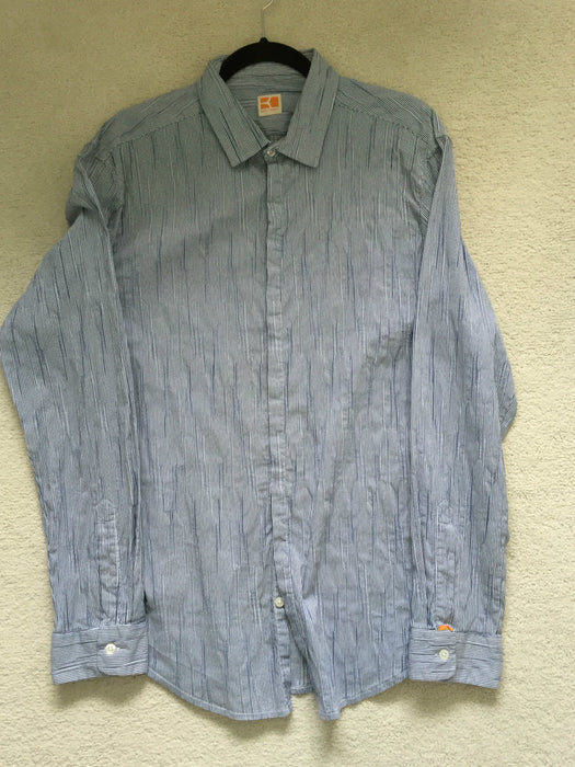 Hugo BOSS ORANGE - Casual Shirt - Blue with stripe SLIM FIT  - Size XL