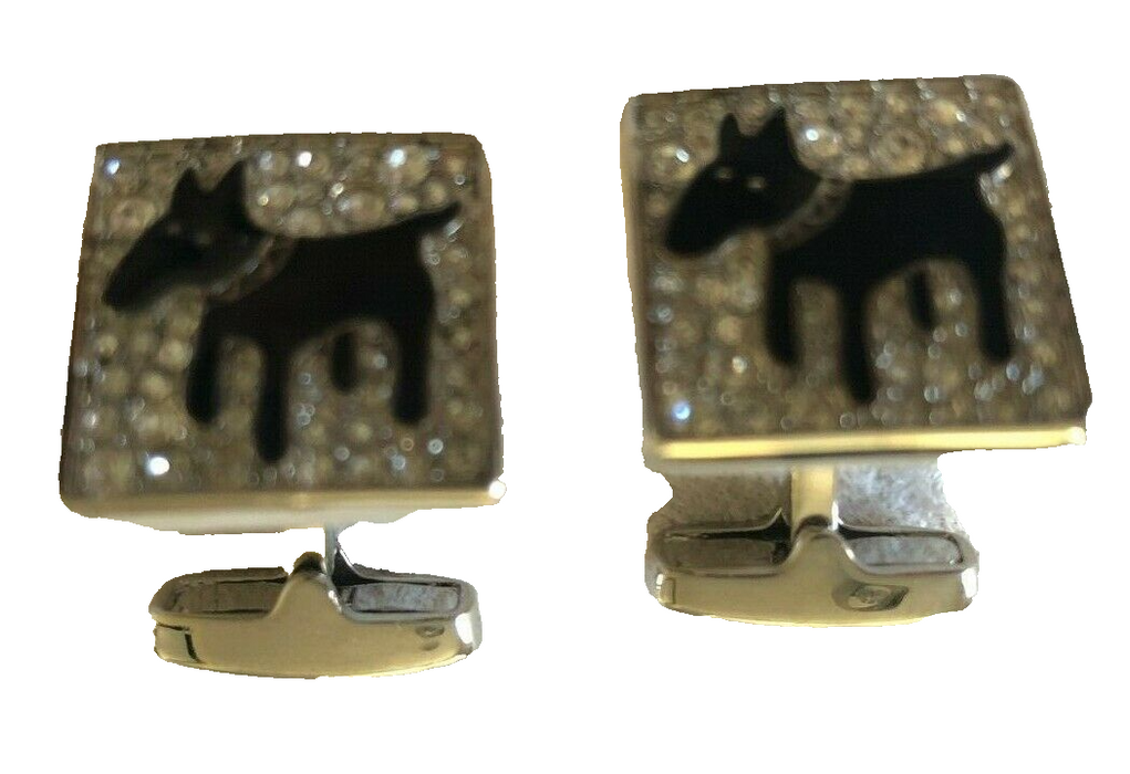 Paul Smith Cufflinks Square Crystal Doberman Dog