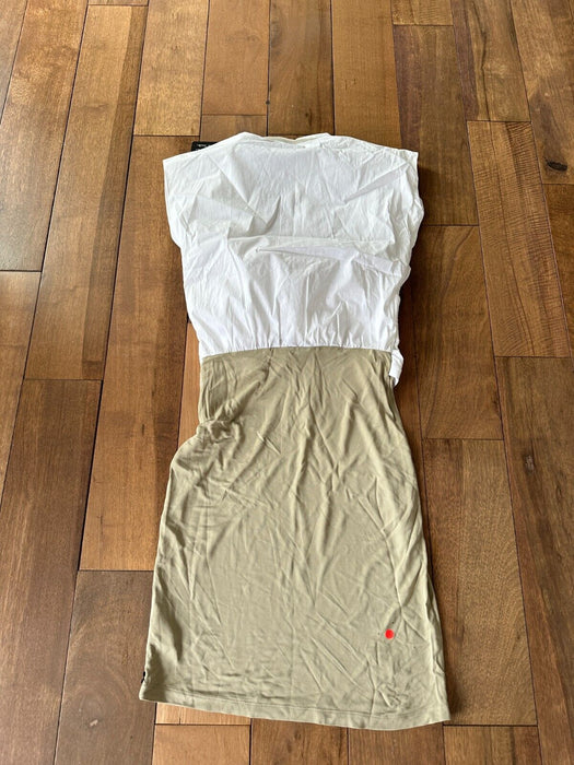 Paul Smith Women White ? Khaki Woven Dress - 42 / 52 UK 10