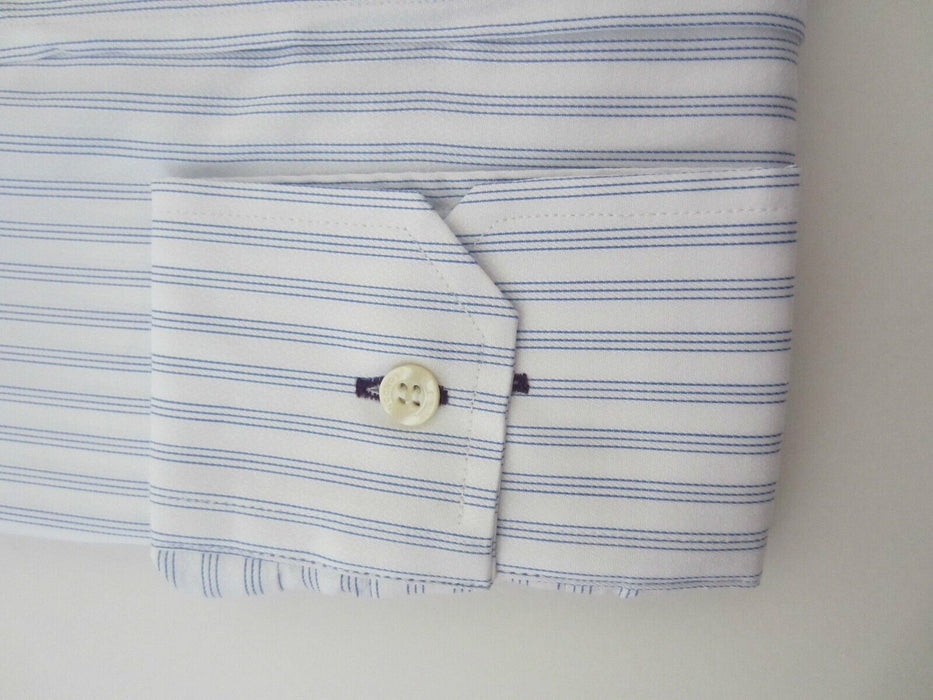 Paul Smith Shirt LONDON LS Shirt Blue stripes Size 16.5 / 42  p2p 22.5"