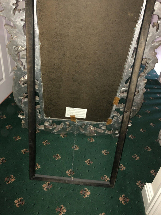 Baroque Silver Free Standing Mirror  Large Silver Framed Mirror