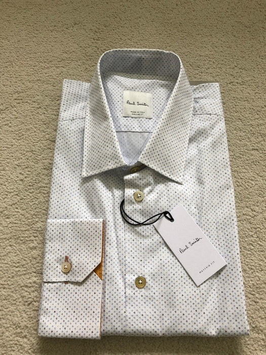 Paul Smith Shirt  Long Sleeve Formal TAILORED fit Shirt  White dot design