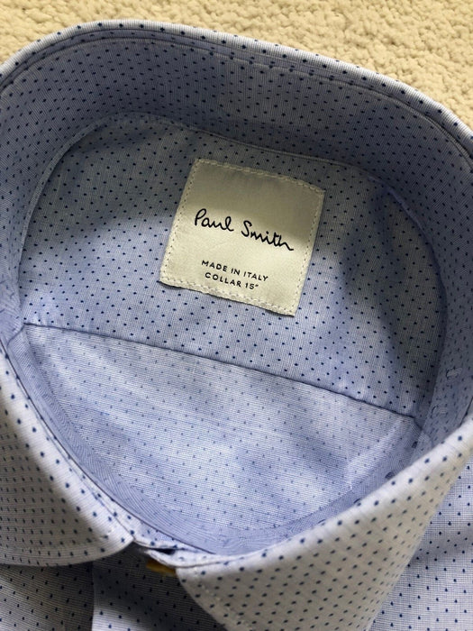 Paul Smith  Shirt Long Sleeve Formal TAILORED fit  Blue dot design  RRP £185