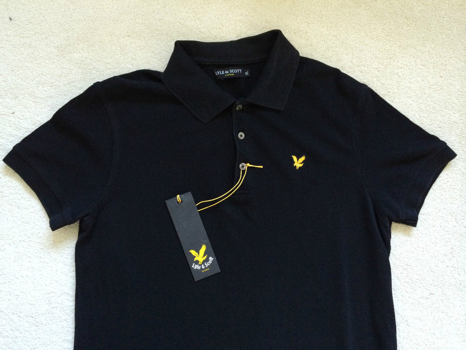 LYLE&SCOTT VINTAGE MENS POLO SHIRT BLACK - size: XL - SLIM