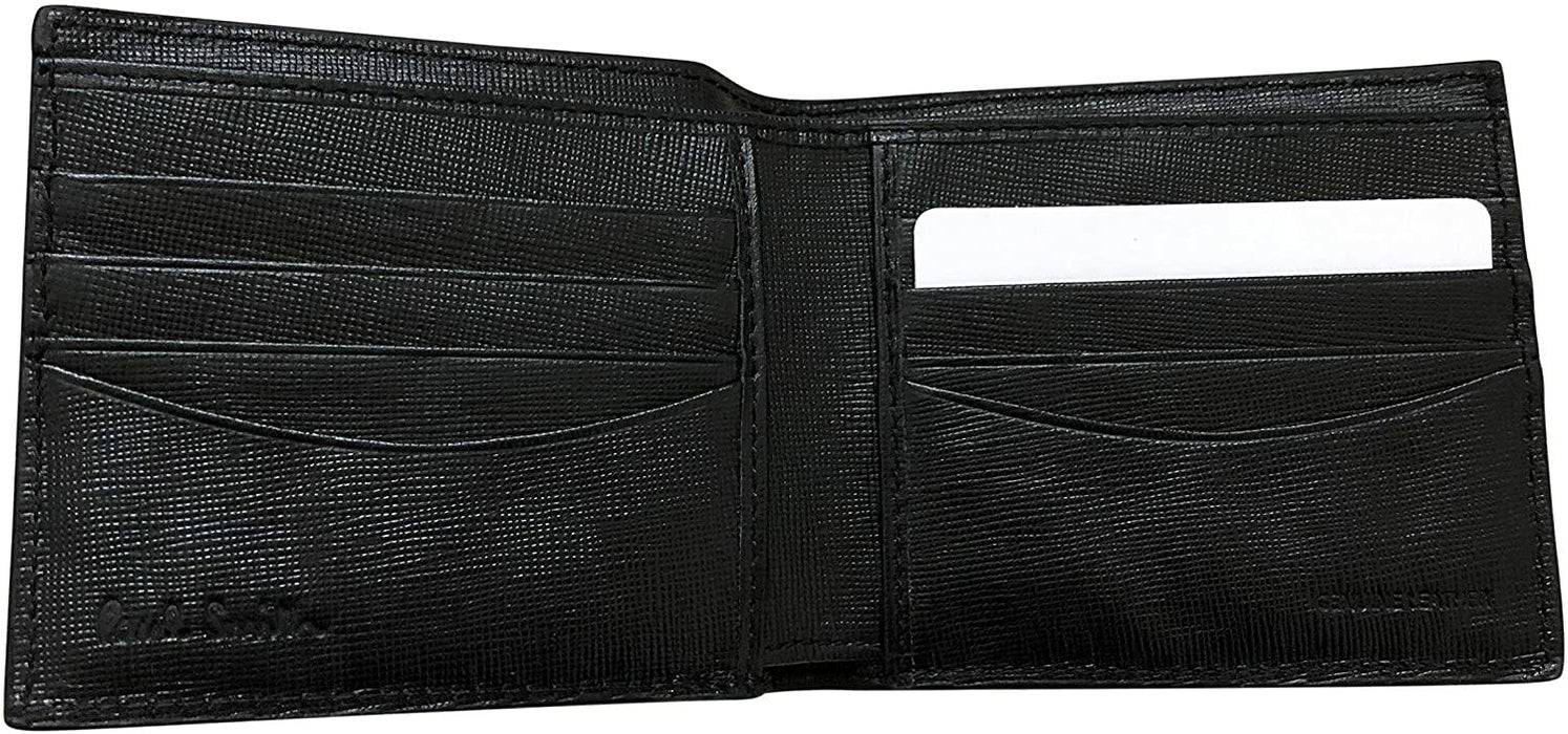 Paul Smith Wallet  Black Leather 8 Credit Card Billfold