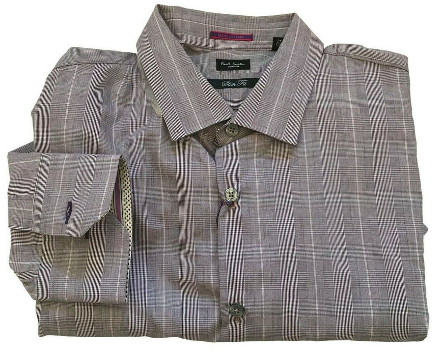 Paul Smith check shirt LONDON check LS Shirt 17 / 43  SLIM fit  p2p 22.5"