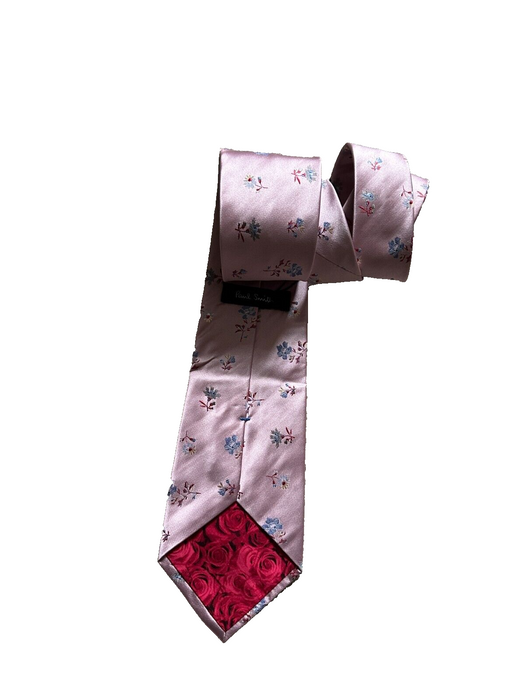 Paul Smith Silk Tie   Pink Floral Classic Tie