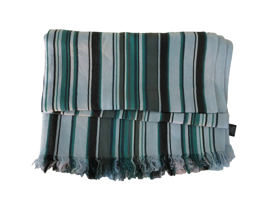 Paul Smith Scarf Women Huge greens & greys Striped  190 x 75cm