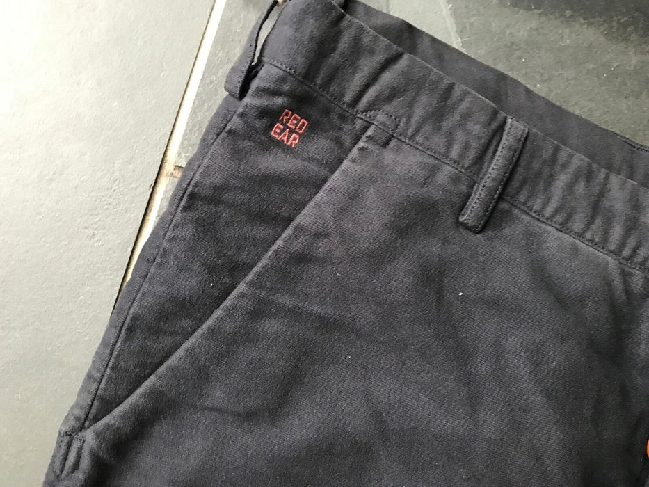 Paul Smith Trousers RED EAR Navy Slim Fit Trousers Brown Buttons 32 L