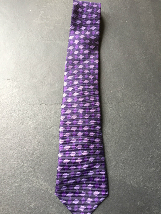 PAUL SMITH Silk TIE Purple  Patterned - Polka Lining - 9cm