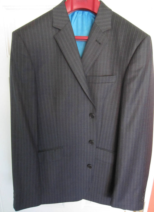 NEXT  Grey Striped Single Breasted  Suit,  42/52 - 34 Waist - 31.5 inside leg