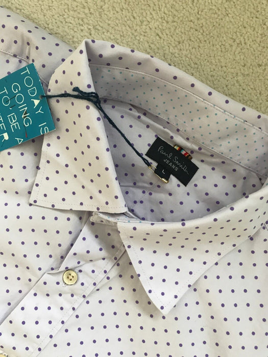 Paul Smith Shirt Purple Dot Short Sleeve Shirt   - L -  p2p 21"