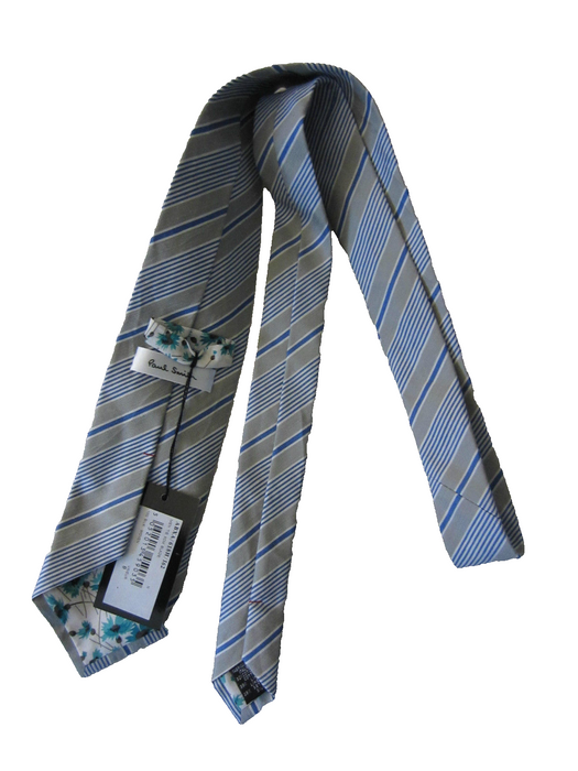 Paul Smith Tie Blue  White diagonal stripe