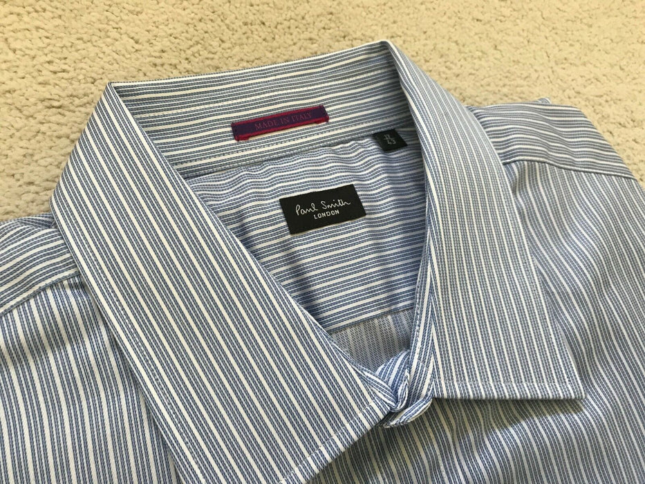 Paul Smith shirt LONDON Formal Classic Shirt  Dbl Cuff  Size 17 / 43  p2p 22.5"