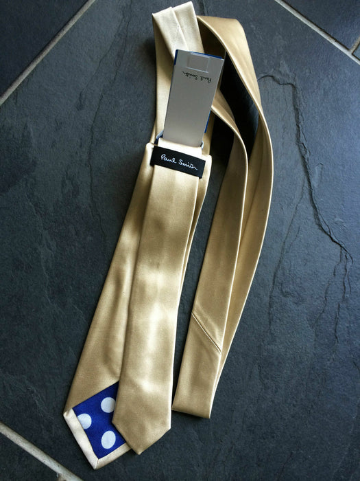 Paul Smith Silk Tie 6cm width Gold Narrow Tie