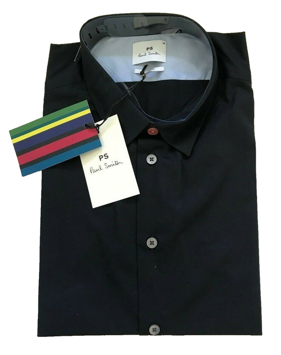 Paul Smith Shirt PS Slim Fit Black Long Sleeve  Shirt  M  pit 2 pit 20"