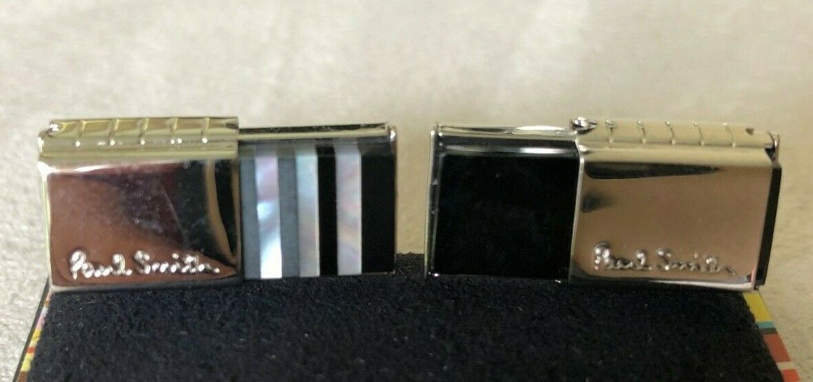 Paul Smith cufflinks SEMI PRECIOUS STONES TWO WAY Black /Black and White