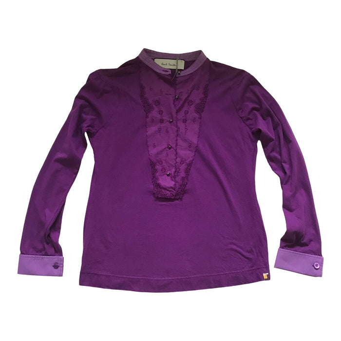 Paul Smith Women Purple Shirt embroidered front  size M