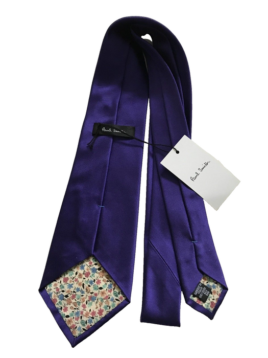 PAUL SMITH Silk Tie Purple Polka Dot Tie 8 cm