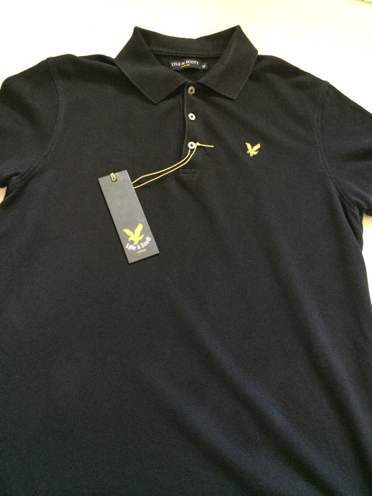 LYLE&SCOTT VINTAGE MENS POLO SHIRT BLACK - size: XL - SLIM