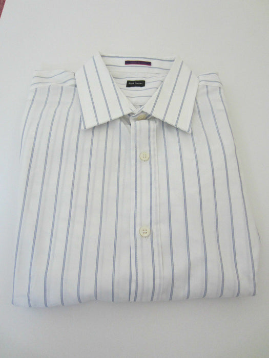 Paul Smith Shirt LONDON blue stripe LS Shirt  Size 16.5 / 42  p2p 22.5"