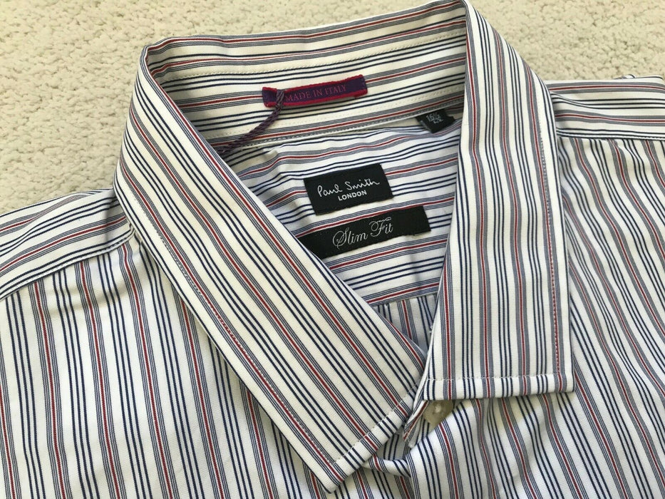 Paul Smith Shirt LONDON LS stripe Shirt 16.5 / 42  SLIM fit  p2p 22" cuff detail