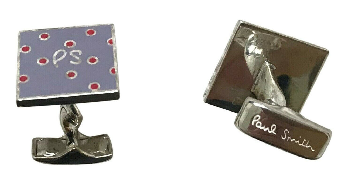 Paul Smith Cufflinks Sterling Silver "PS" Dots Cufflinks