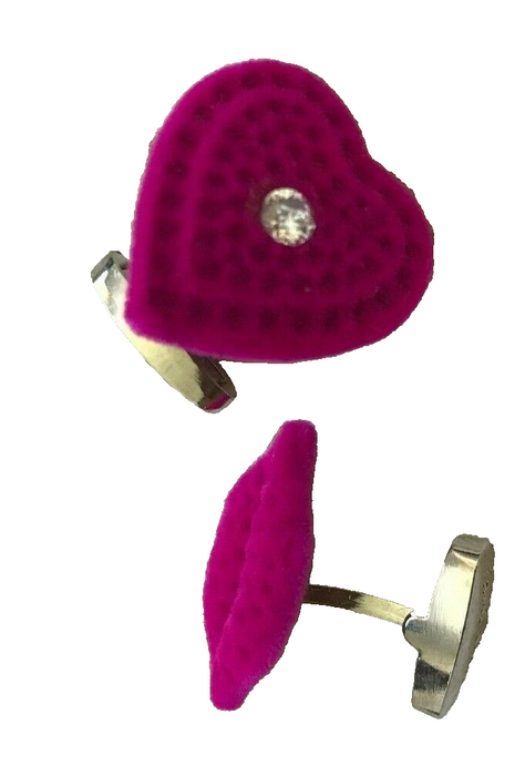 Paul Smith Cufflinks Lips & Heart Pink Velvet Cufflinks