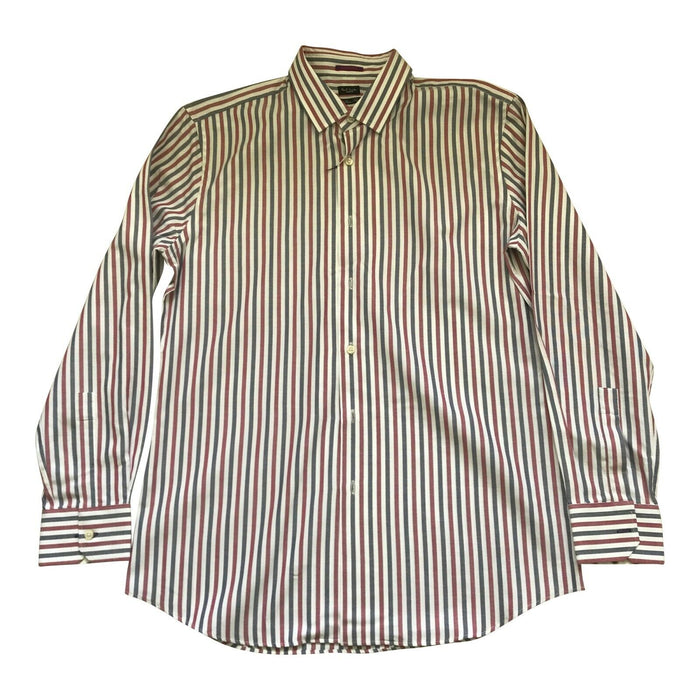 Paul Smith Shirt LONDON LS stripe with cuff detail 17/ 43  SLIM fit  p2p 22.5"