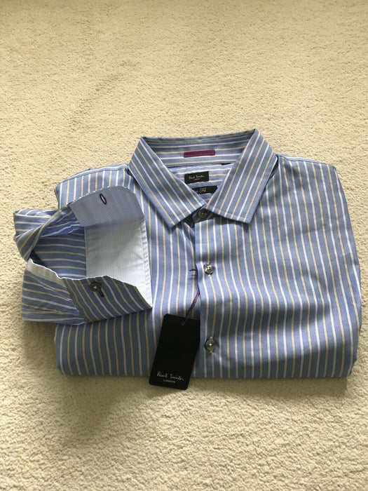 Paul Smith Shir LONDON LS Shirt SLIM fit  Size 16.5 / 42   pit 2 pit 21.5"