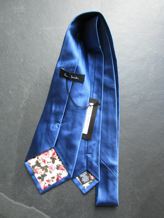 PAUL SMITH Silk TIE  Signal Blue Floral Lining 8cm