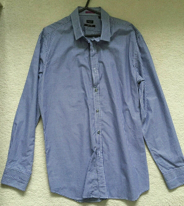 Paul Smith Shirt LONDON LS Shirt Size 17 / 43 SLIM fit Gingham check  p2p 22"