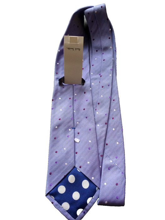 PAUL SMITH Silk TIE Lilac with dots Polka Lining  8cm