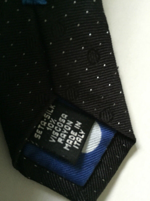 Paul Smith Tie 6cm Small Dot Narrow Tie 100% Silk blue polka lining