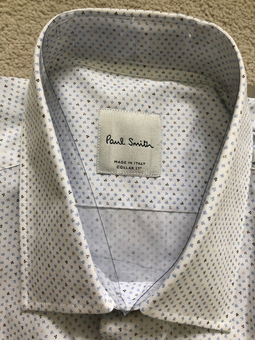 Paul Smith Shirt  Long Sleeve Formal TAILORED fit Shirt  White dot design