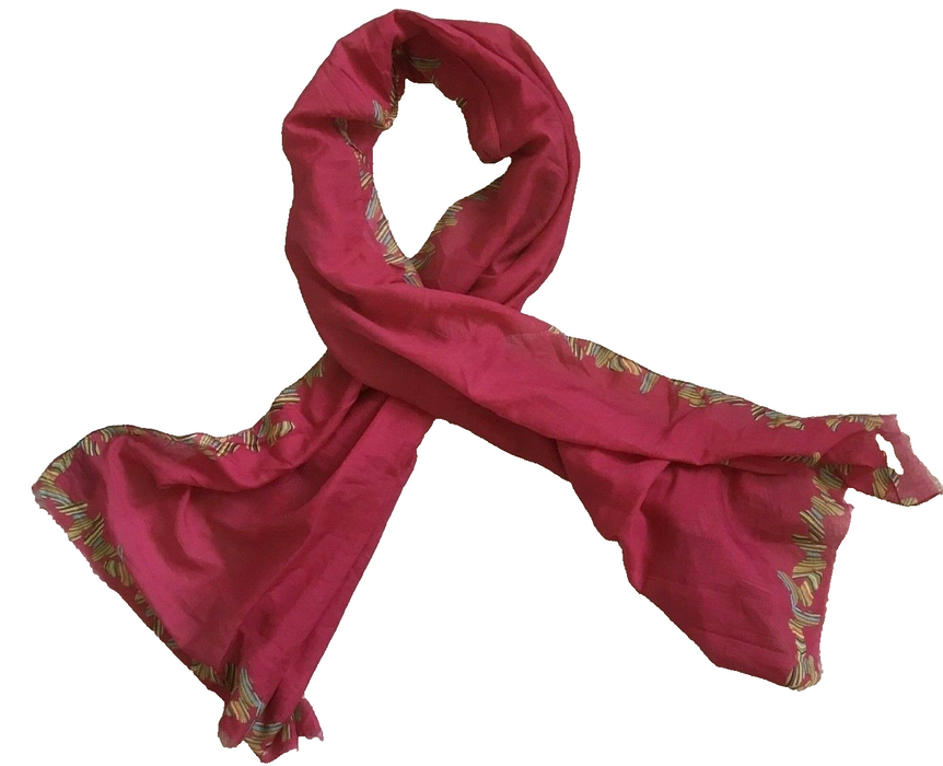 PAUL SMITH ScarfWomen Pink Butterfly 72% Cotton / 28% Silk   160 x 40 cm