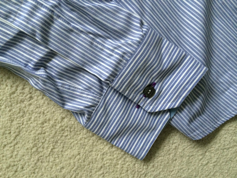 Paul Smith Shirt LONDON Formal LS Classic Stripe Shirt  Size 17 / 43  p2p 22.5"