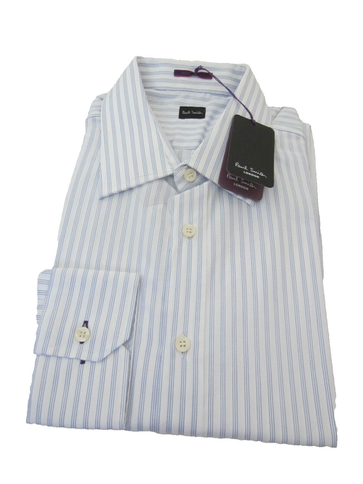 Paul Smith Shirt LONDON LS Shirt Blue stripes Size 16.5 / 42  p2p 22.5"